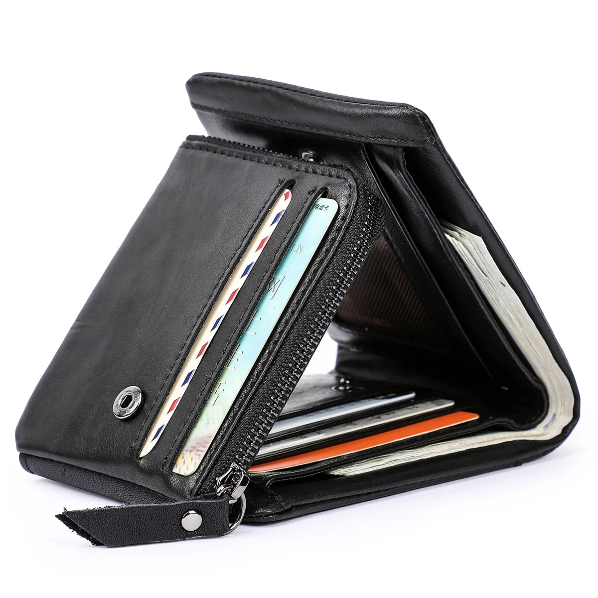 👌 Genuine Leather Trifold Wallet - Crazy Horse Cow Leather