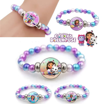 Pulseira Casa de Bonecas Gabby – Joias Infantis Coloridas com Contas