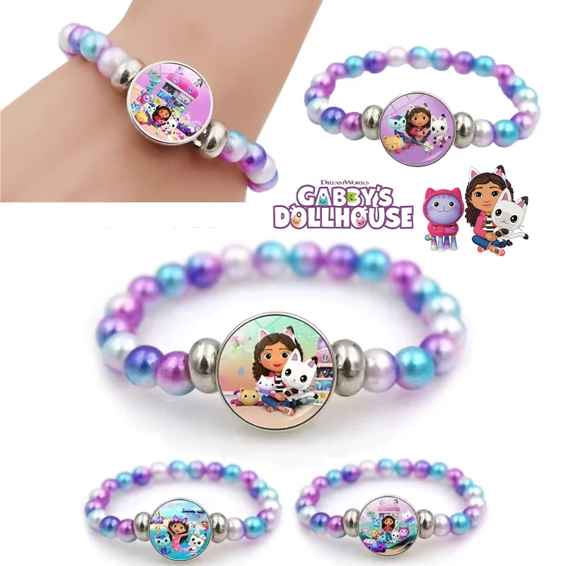 Pulseira Casa de Bonecas Gabby – Joias Infantis Coloridas com Contas