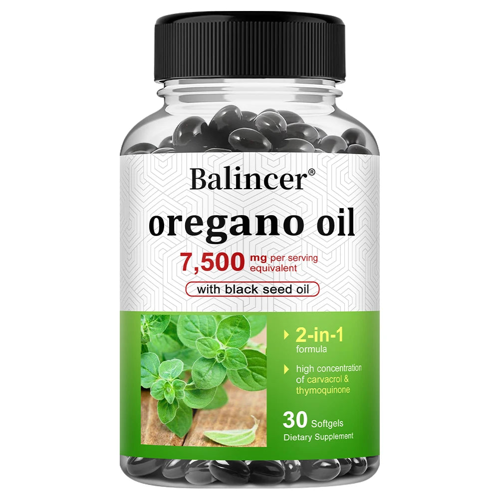 Oregano Oil 7,500mg with Black Seed for Immune Health