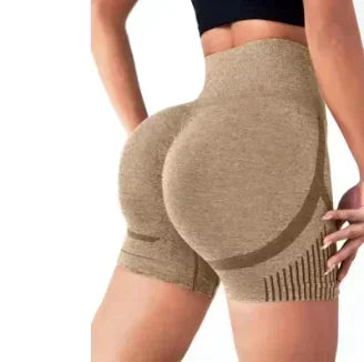 Shorts de Yoga Feminino Cintura Alta Treino Fitness Yoga Levanta Bumbum Shorts de Fitness Feminino Yoga Academia Corrida Calças Curtas Esportivas