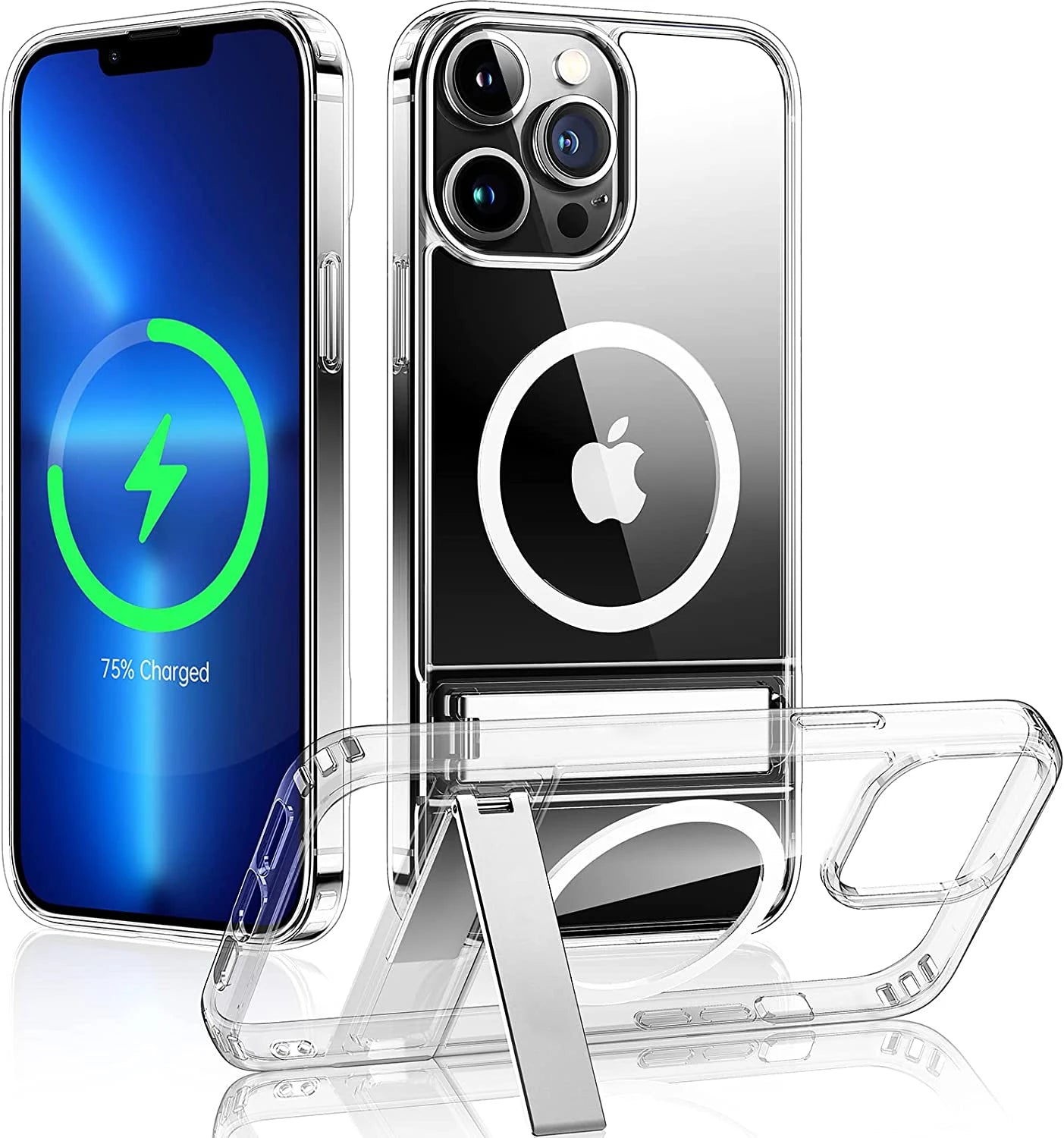 Magnetic iPhone Case with Kickstand – Clear Transparent Cover