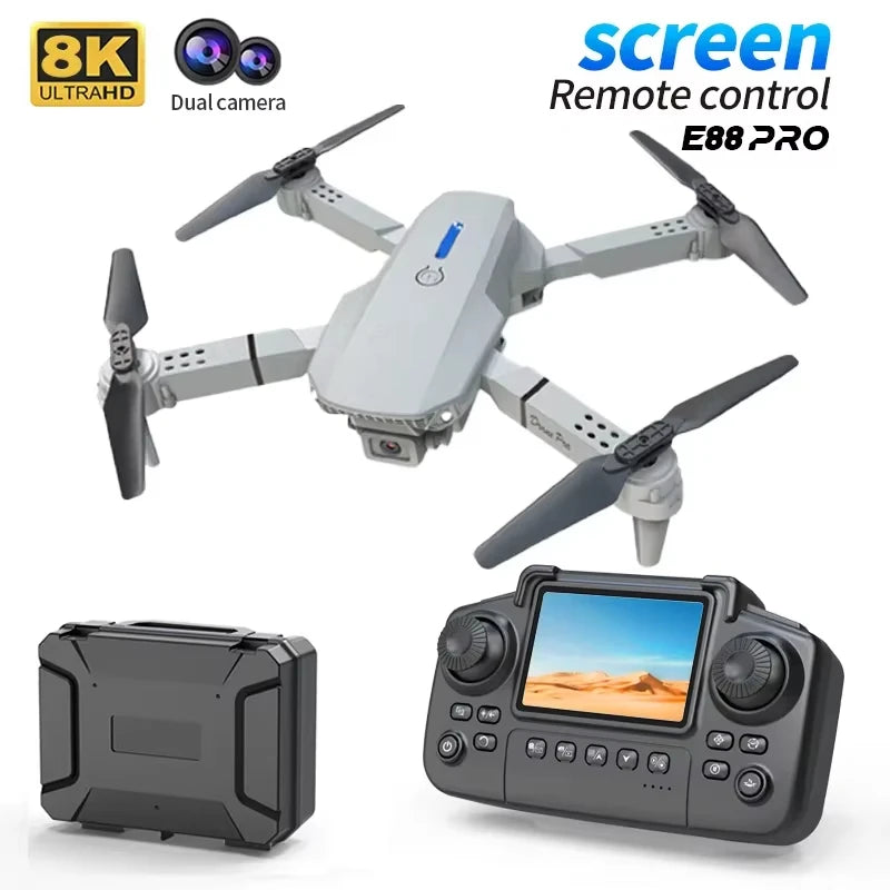 E88 Pro Foldable GPS Drone with 4K Dual Camera - 23 Min Flight, Optical Flow (360g)