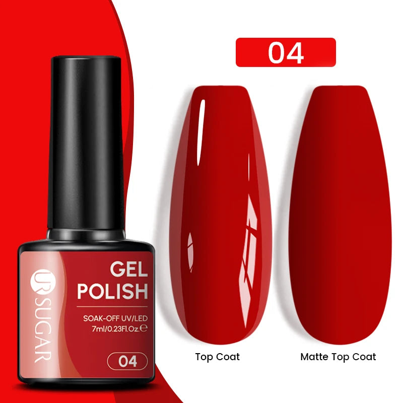 Dark Red Gel Nail Polish – Soak-Off LED/UV Gel Varnish for Salon & Home Use