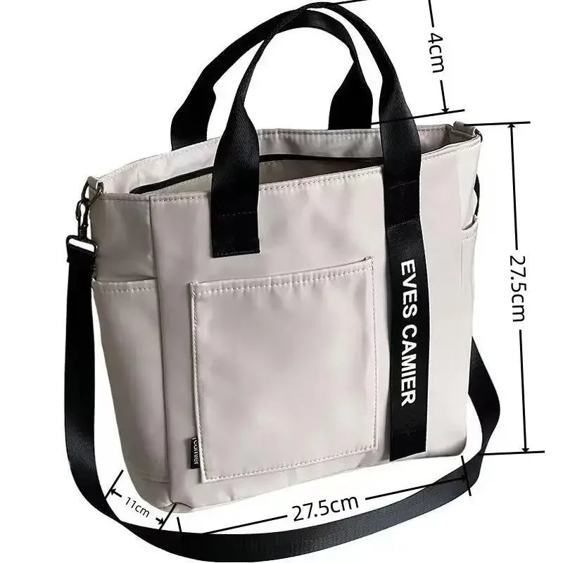 Bolsa tote casual – Bolsa mensageiro de lona impermeável com grande capacidade