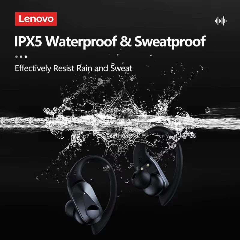 Fones de ouvido Lenovo LP75 Bluetooth 5.3 TWS com gancho de orelha
