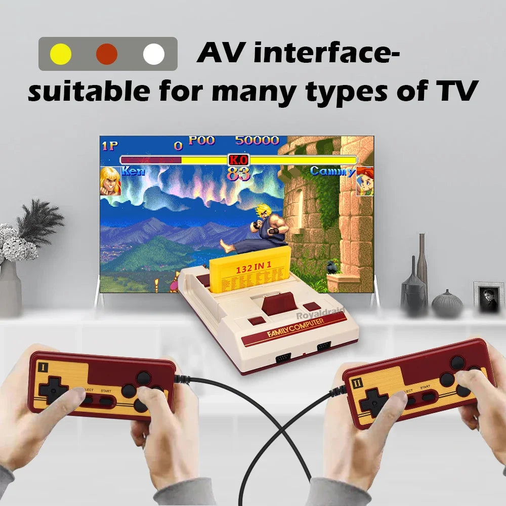 Console de jogos retrô de 8 bits - 500 jogos integrados com suporte para cartuchos