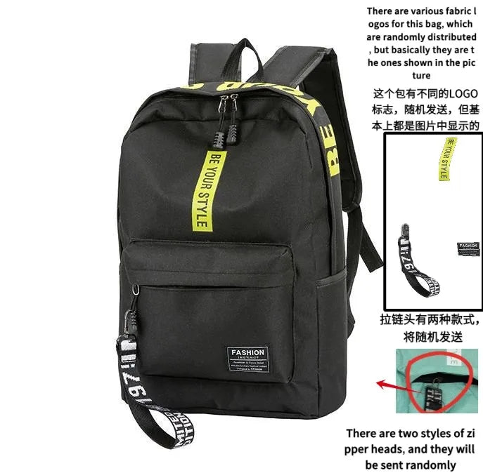Mochila escolar estilo coreano - Mochila grande para estudantes, homens e mulheres.