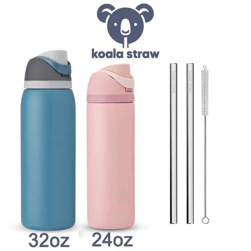 Canudo Koala para Owala FreeSip - Canudo reutilizável de metal em aço inoxidável para garrafas de 710ml/946ml