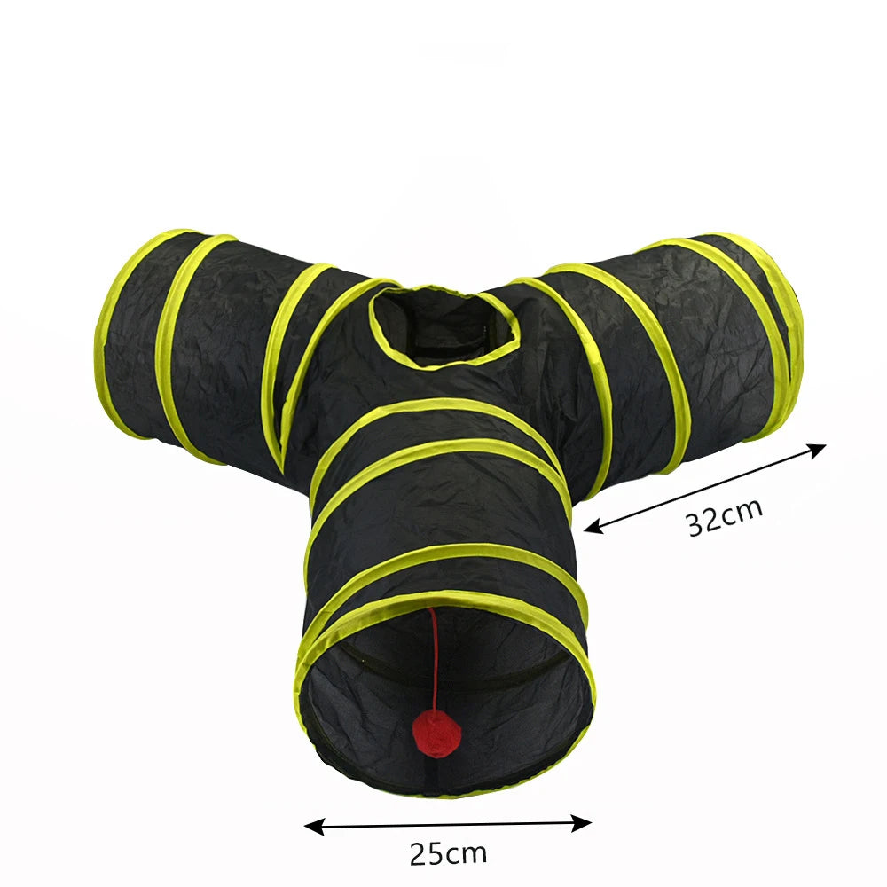 Túnel de Brinquedo para Gatos – Tubo Dobrável para Exercícios em Ambientes Internos e Externos