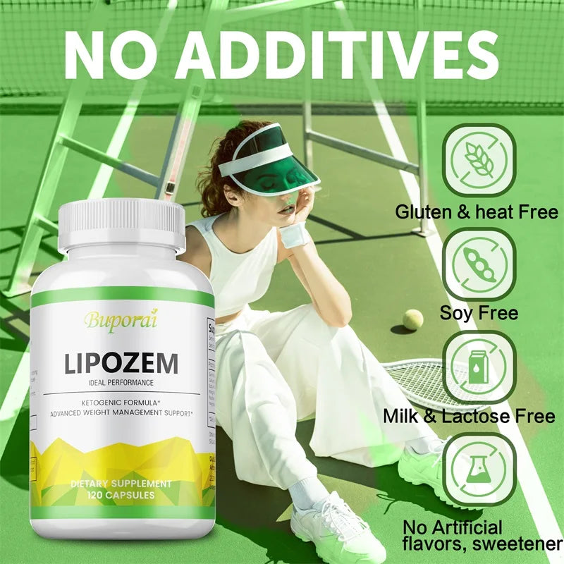 Lipozem Cápsulas para Perda de Peso - Cetona de Framboesa e Magnésio para Metabolismo e Energia