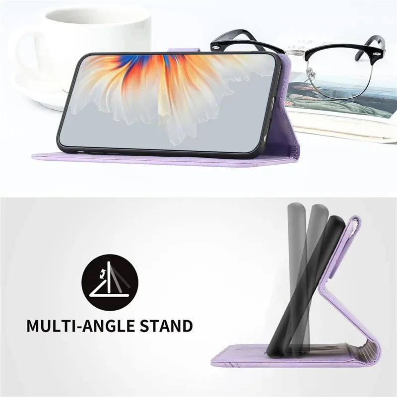 Capa Carteira Huawei - Capa Flip de Couro com Porta-Cartão e Suporte para P Smart, Série Y