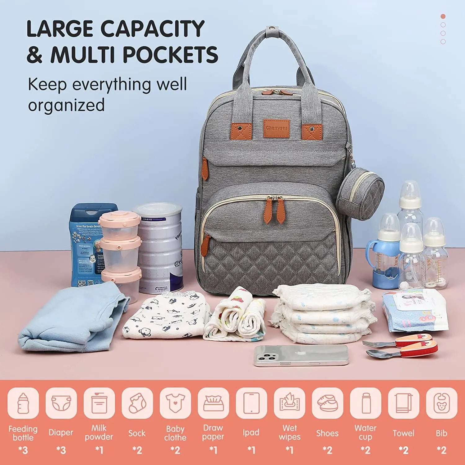 3-in-1 Diaper Bag Backpack – Foldable Baby Bed with USB Charging Port