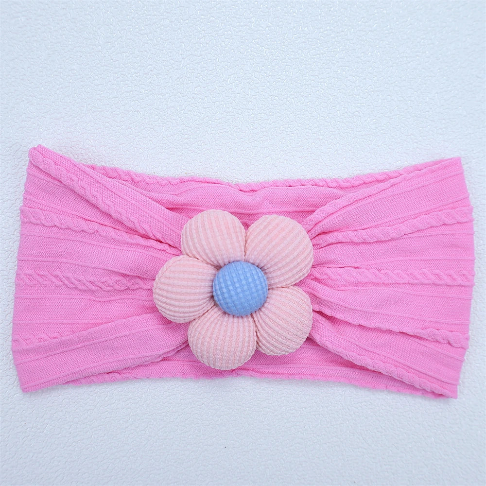 Flower Nylon Girl Hairband – Soft Elastic Baby Headband with Floral Detail
