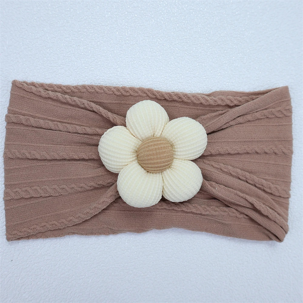 Flower Nylon Girl Hairband – Soft Elastic Baby Headband with Floral Detail