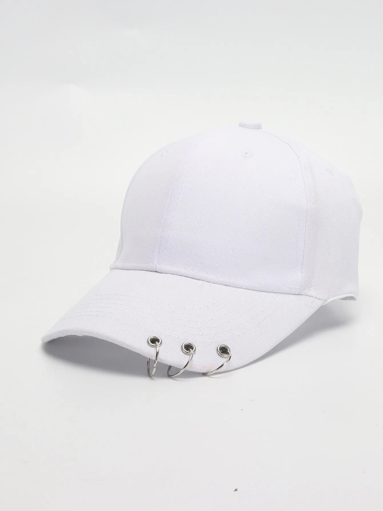 Boné de Beisebol com Anéis - Chapéu Snapback Estilo K-Pop Coreano para Homens e Mulheres