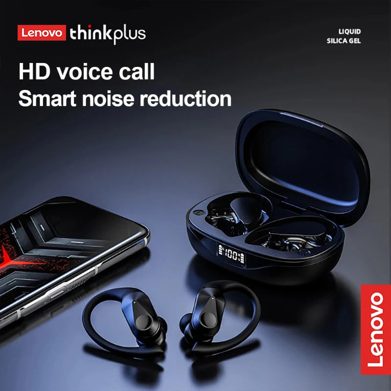 Fones de ouvido Lenovo LP75 Bluetooth 5.3 TWS com gancho de orelha