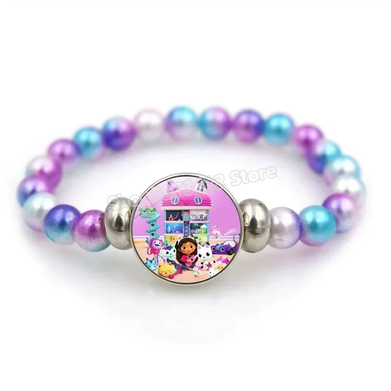 Pulseira Casa de Bonecas Gabby – Joias Infantis Coloridas com Contas