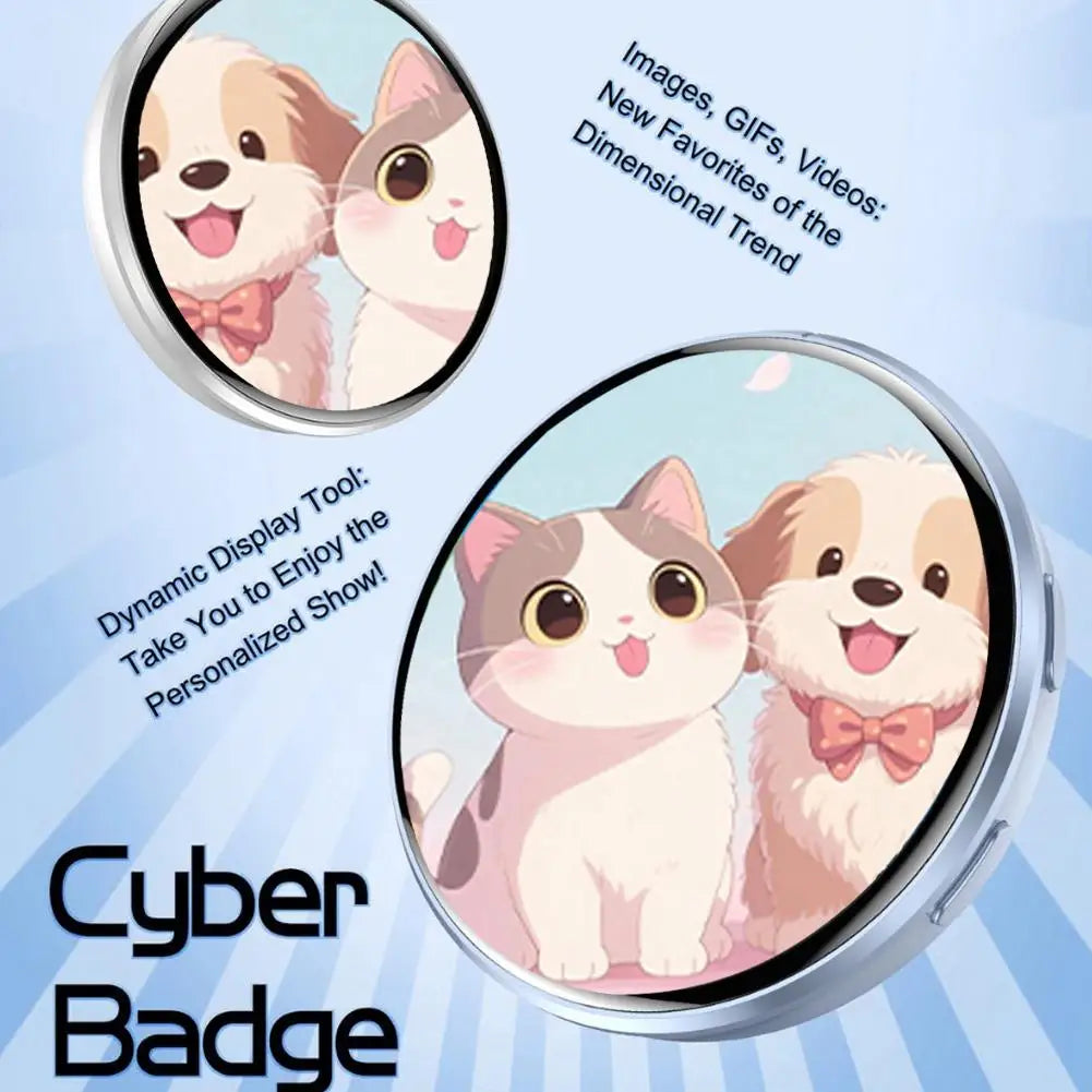 Anime E-Badge Display Pin Dynamic Electronic Badge Anime Merchandise Digital Display Badge Dynamic Gift For Otaku Fans Friends
