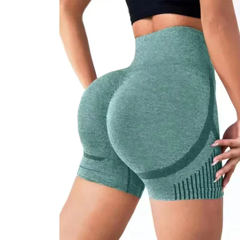 Shorts de Yoga Feminino Cintura Alta Treino Fitness Yoga Levanta Bumbum Shorts de Fitness Feminino Yoga Academia Corrida Calças Curtas Esportivas