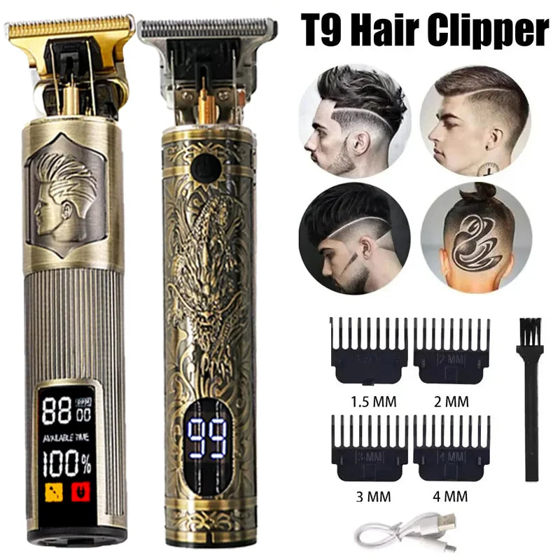 ⚡ 50% OFF Limited Time! T9 Electric Hair Trimmer - Professional USB Rechargeable Clipper for Men