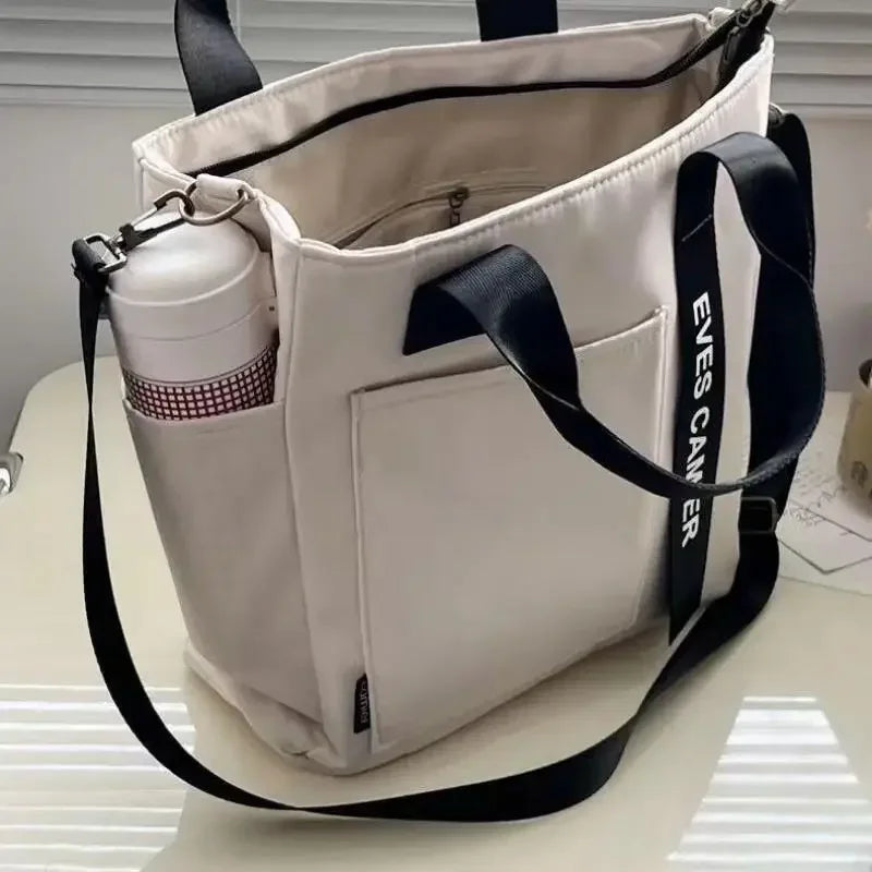 Bolsa tote casual – Bolsa mensageiro de lona impermeável com grande capacidade