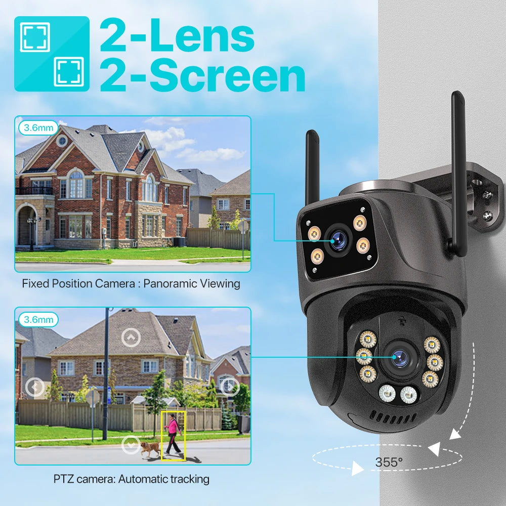 Outdoor WiFi PTZ Security Camera – AI Auto Tracking