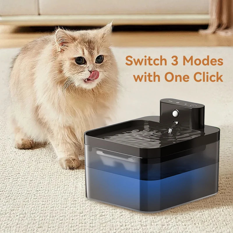 ROJECO Wireless Automatic Cat Water Fountain – 2600mAh Smart Pet Water Dispenser