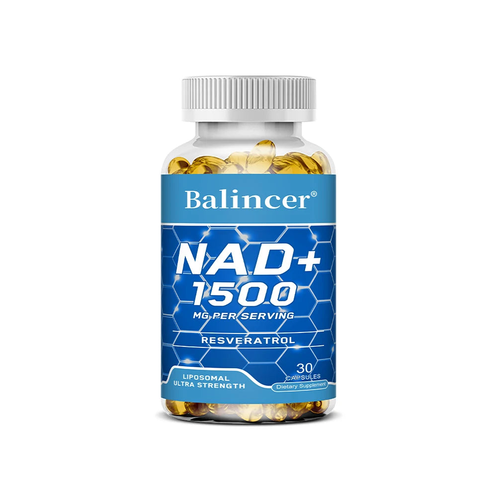 Suplemento NAD+, com Resveratrol, Suplemento de Energia Natural, Apoio à Saúde Celular, Antienvelhecimento, Aumento da Imunidade - 120 Cápsulas