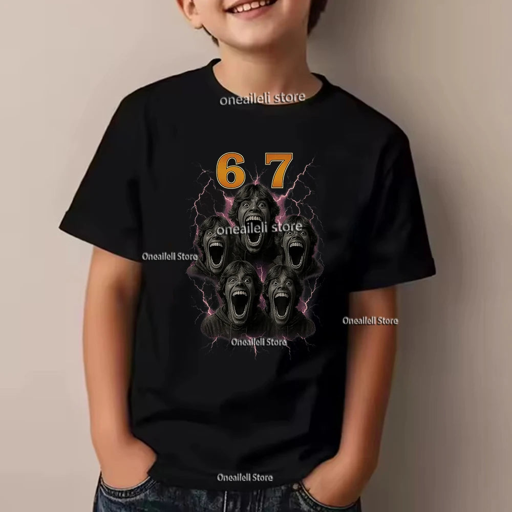Summer Kids Cotton T-Shirt Funny Graphic Tee