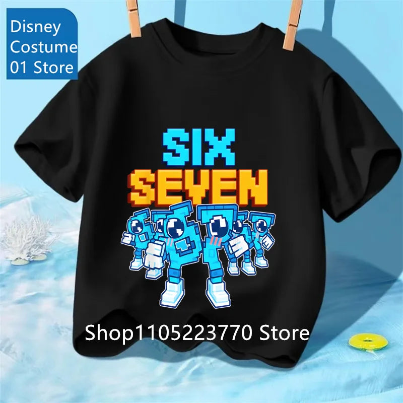 Cartoon Print Kids T-Shirt – Cute Short Sleeve Casual Tee for Boys & Girls