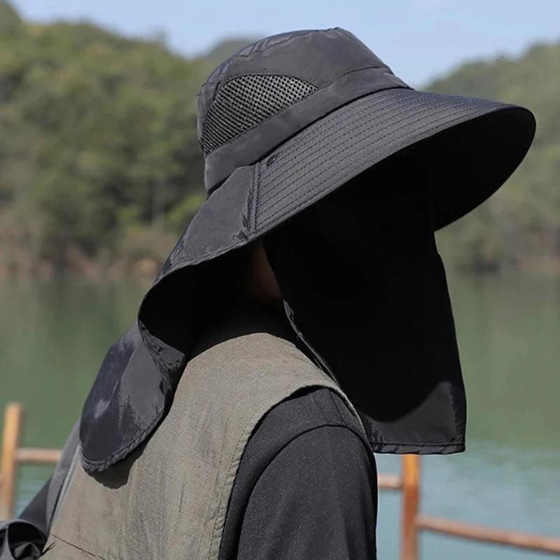 Wide Brim Sun Hat – UV Protection, Breathable & Windproof for Outdoor Use