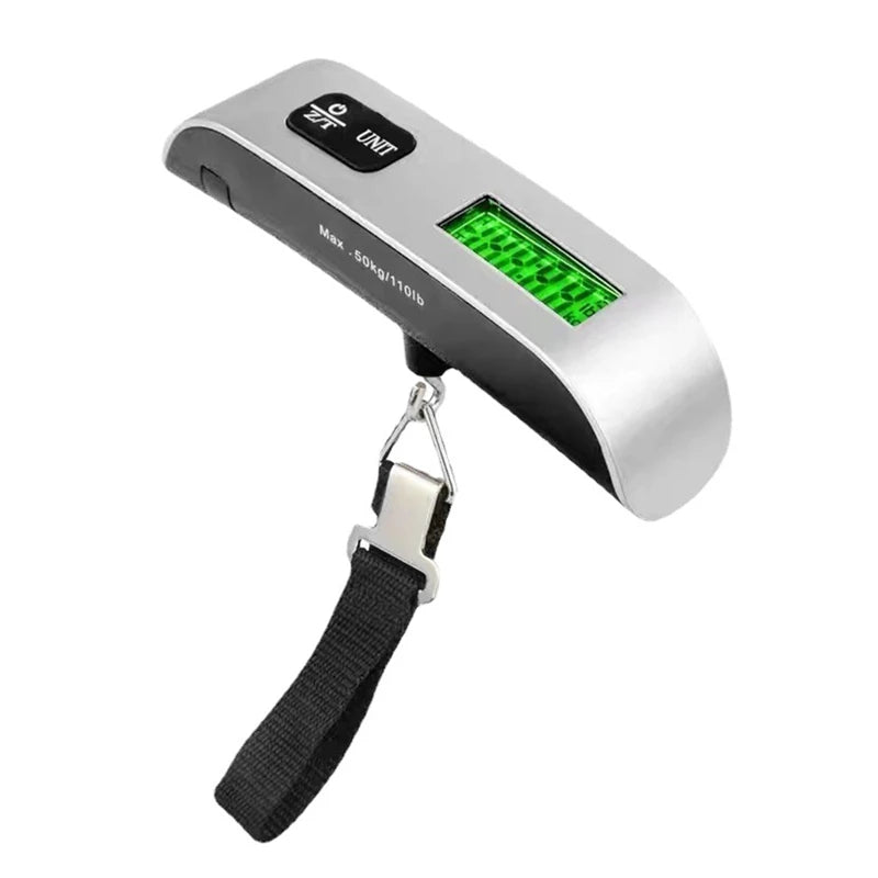 Balança portátil digital com visor LCD, capacidade de 50 kg (110 lb), para pendurar malas e bagagens. Ideal para viagens e para equilibrar o peso de malas e bagagens.