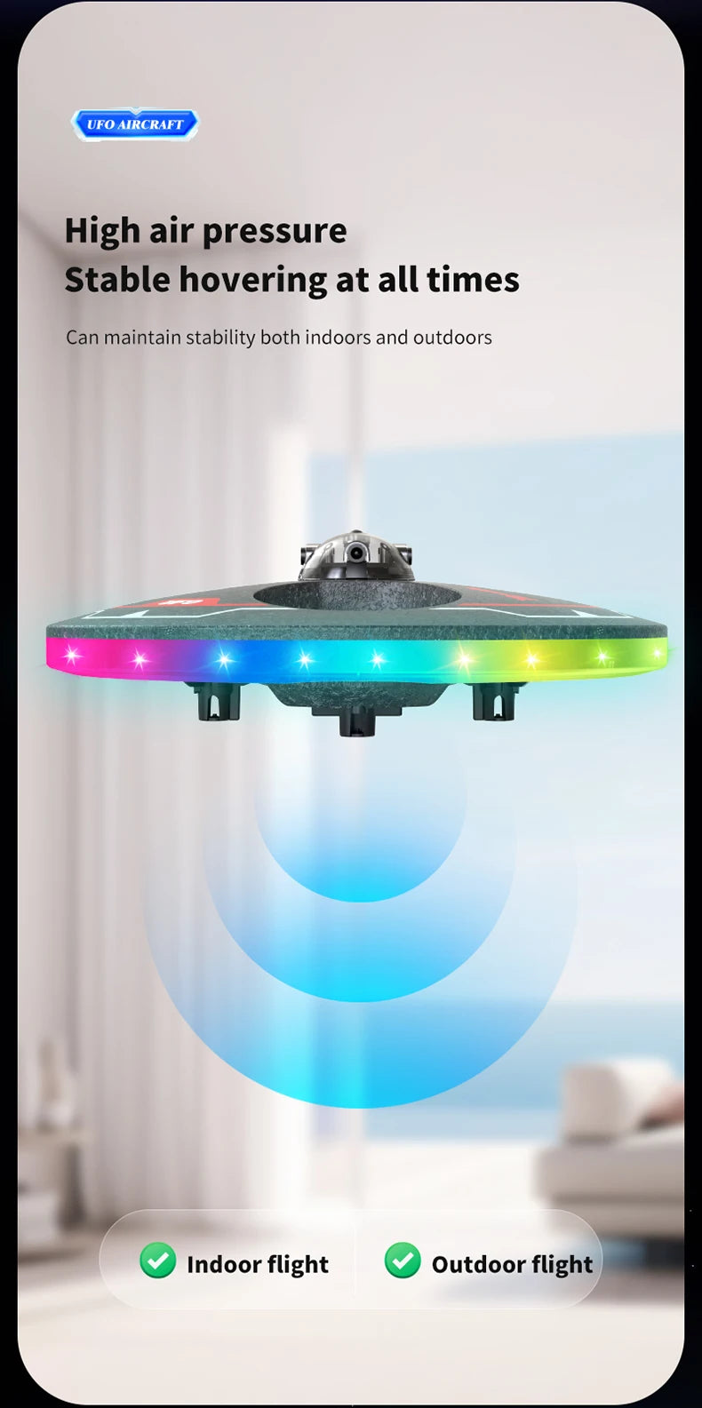 Mini Drone UFO MX85 para Crianças - Desvio Inteligente de Obstáculos, Design Seguro de Espuma (50g)