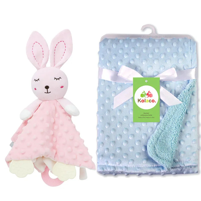 Personalized Newborn Baby Blanket – Custom Name Stroller & Sleeping Gift Set