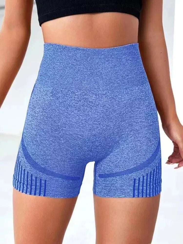 Shorts de Yoga Femininos Que Levantam o Bumbum - Shorts de Treino Sem Costura de Cintura Alta para Academia e Fitness