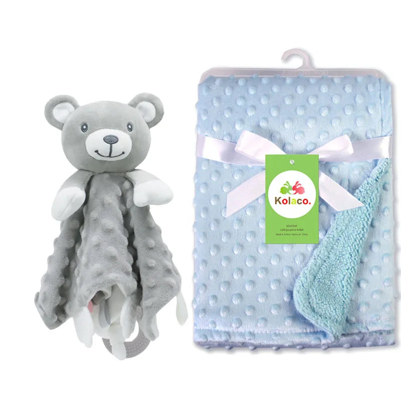 Personalized Newborn Baby Blanket – Custom Name Stroller & Sleeping Gift Set