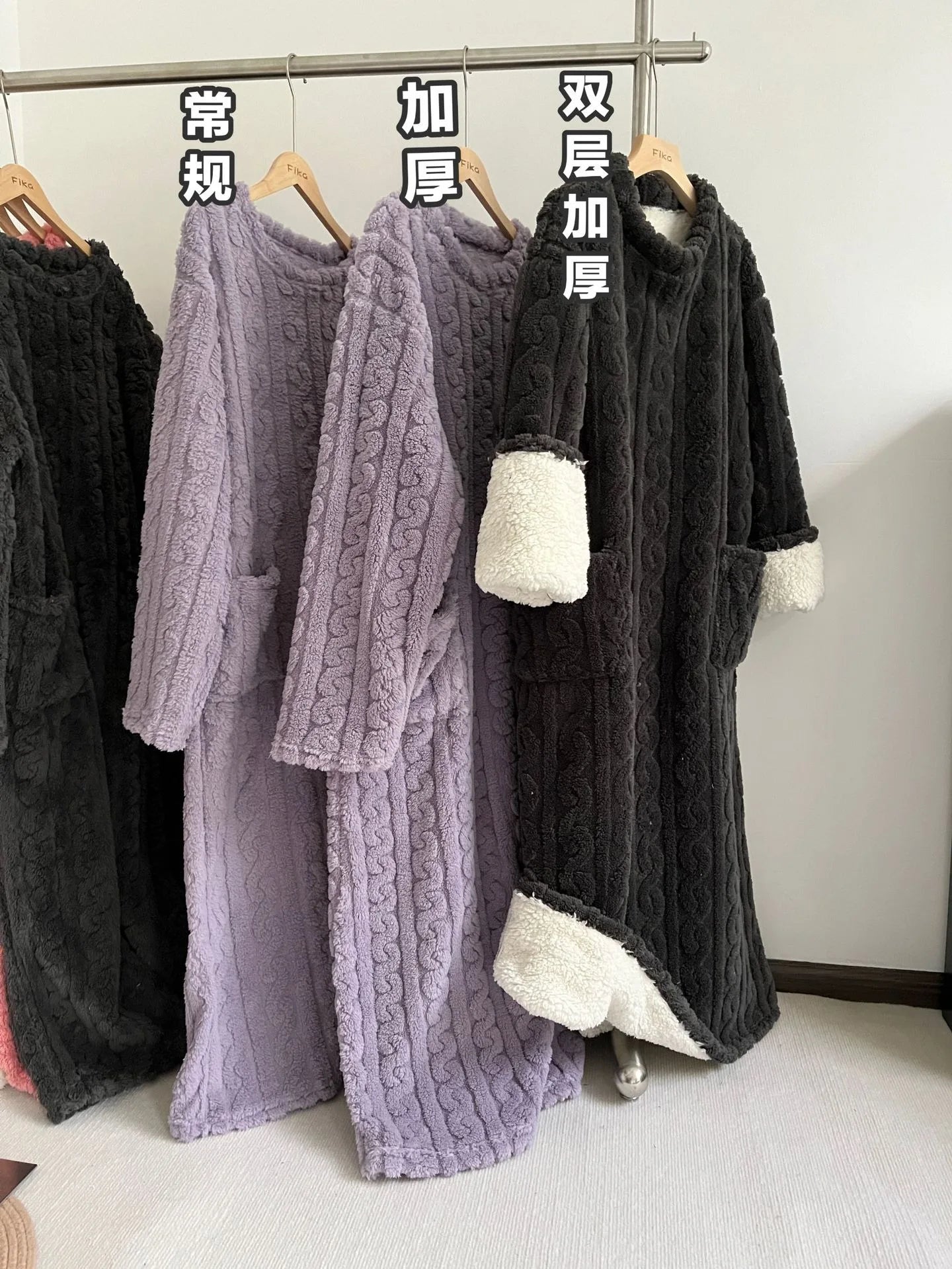 Pijama de flanela plus size – Roupa de dormir feminina em veludo coral