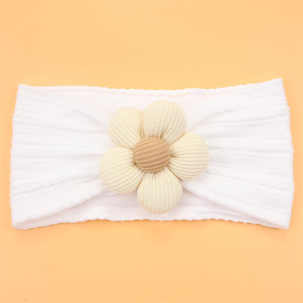 Flower Nylon Girl Hairband – Soft Elastic Baby Headband with Floral Detail