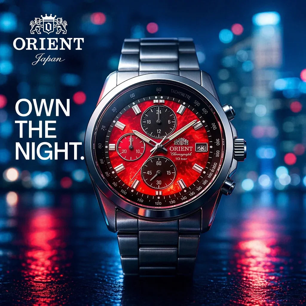 Men's Chronograph Watch – Japanese Quartz, Tachymeter, 100M Waterproof Stainless Steel Sports Wristwatch