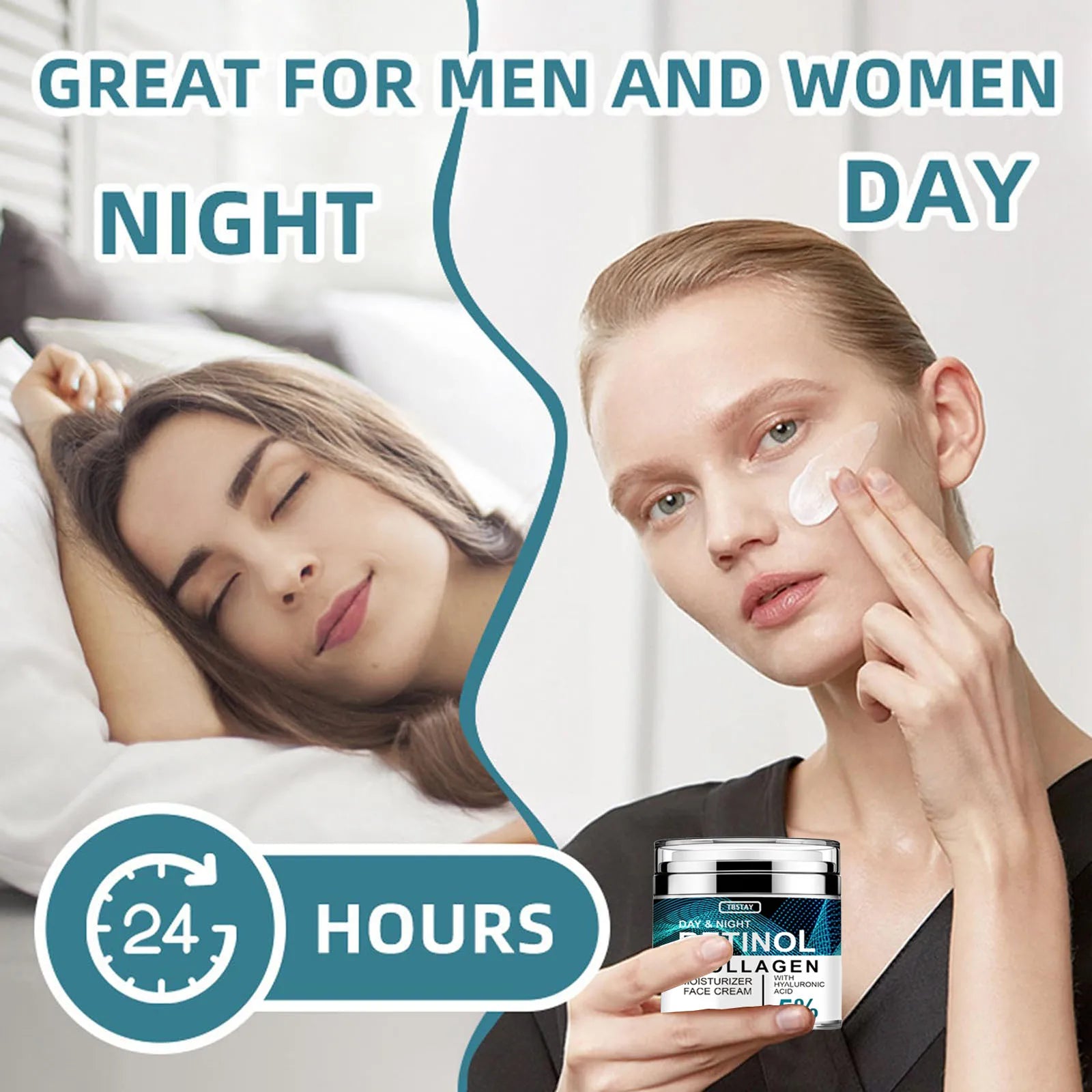 Collagen Retinol Hyaluronic Acid Cream, Retinol and Collagen Face Cream, Anti Againg Collagen Retinol Hyaluronic Acid Cream