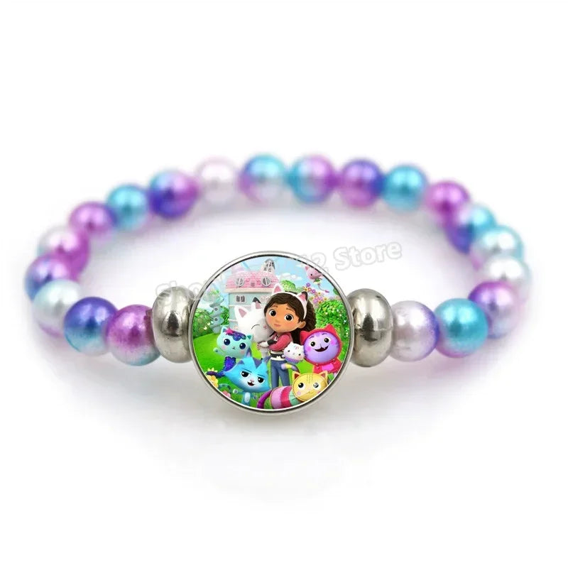 Pulseira Casa de Bonecas Gabby – Joias Infantis Coloridas com Contas