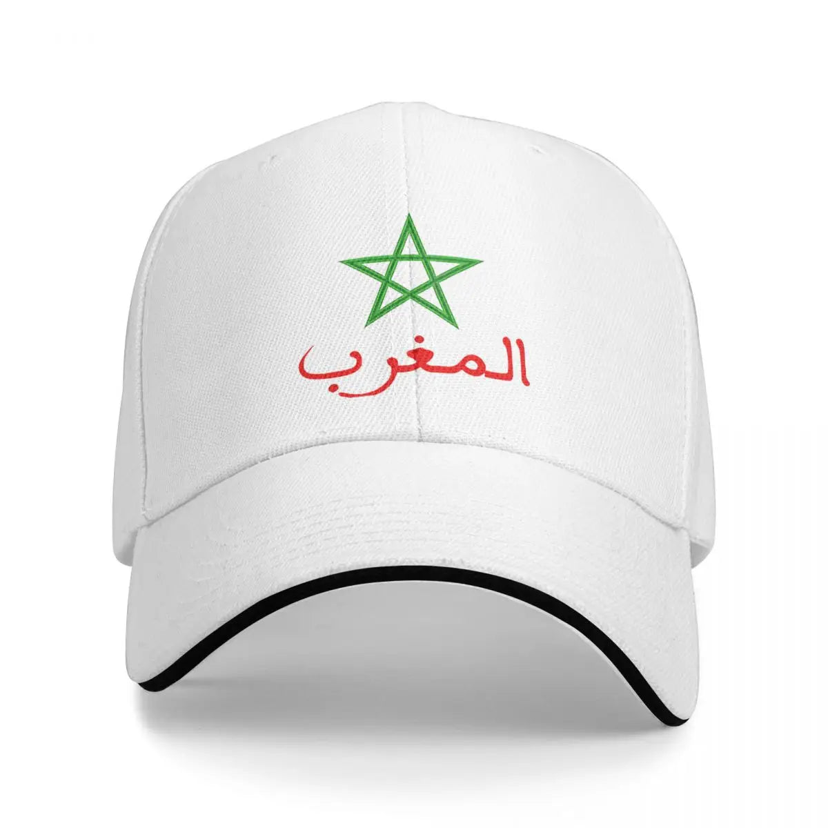 Boné de Beisebol com a Bandeira do Marrocos - Chapéu Corta-Vento Snapback Reino de Marrocos para Homens e Mulheres