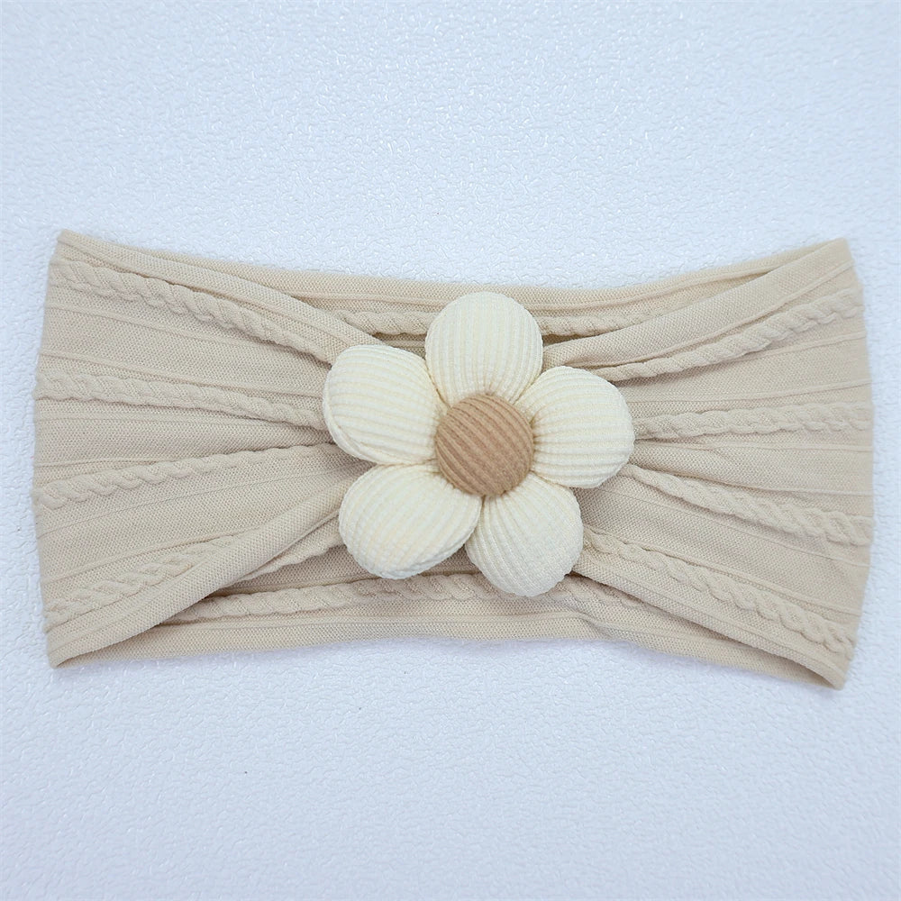 Flower Nylon Girl Hairband – Soft Elastic Baby Headband with Floral Detail