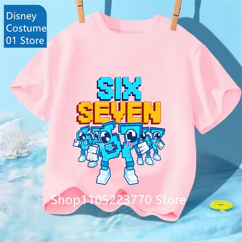 Cartoon Print Kids T-Shirt – Cute Short Sleeve Casual Tee for Boys & Girls