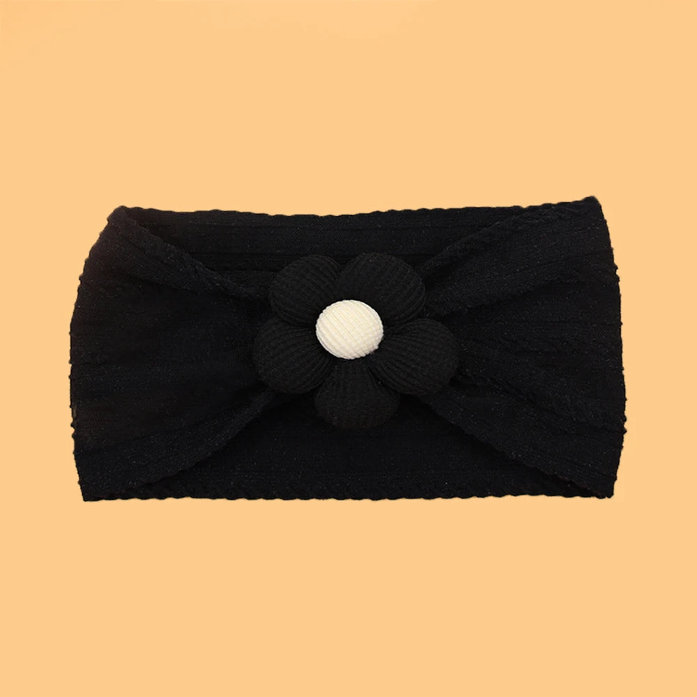 Flower Nylon Girl Hairband – Soft Elastic Baby Headband with Floral Detail