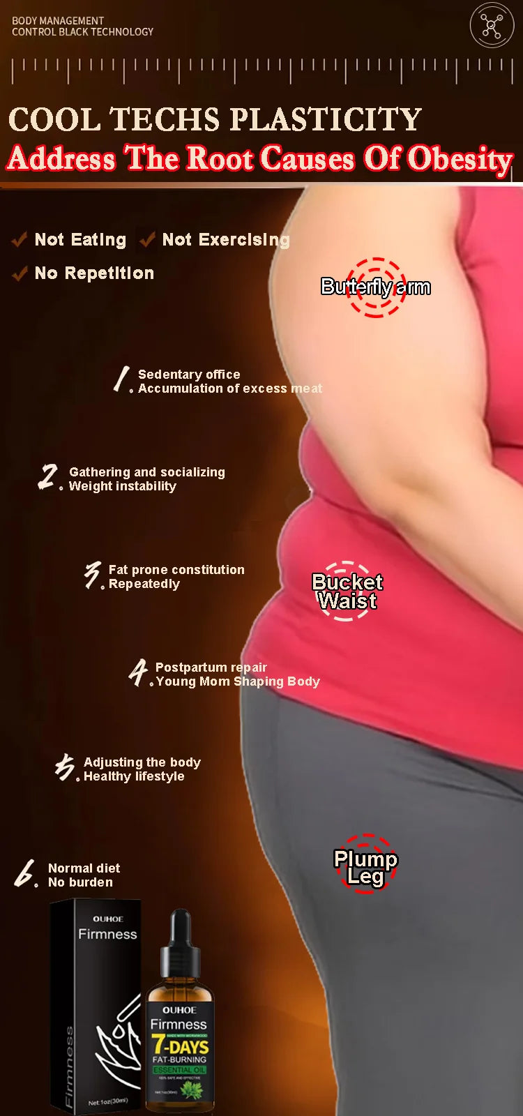 Natural Weight Loss Oil - Belly Fat Burning Cream with Green Tea & Grape Extract