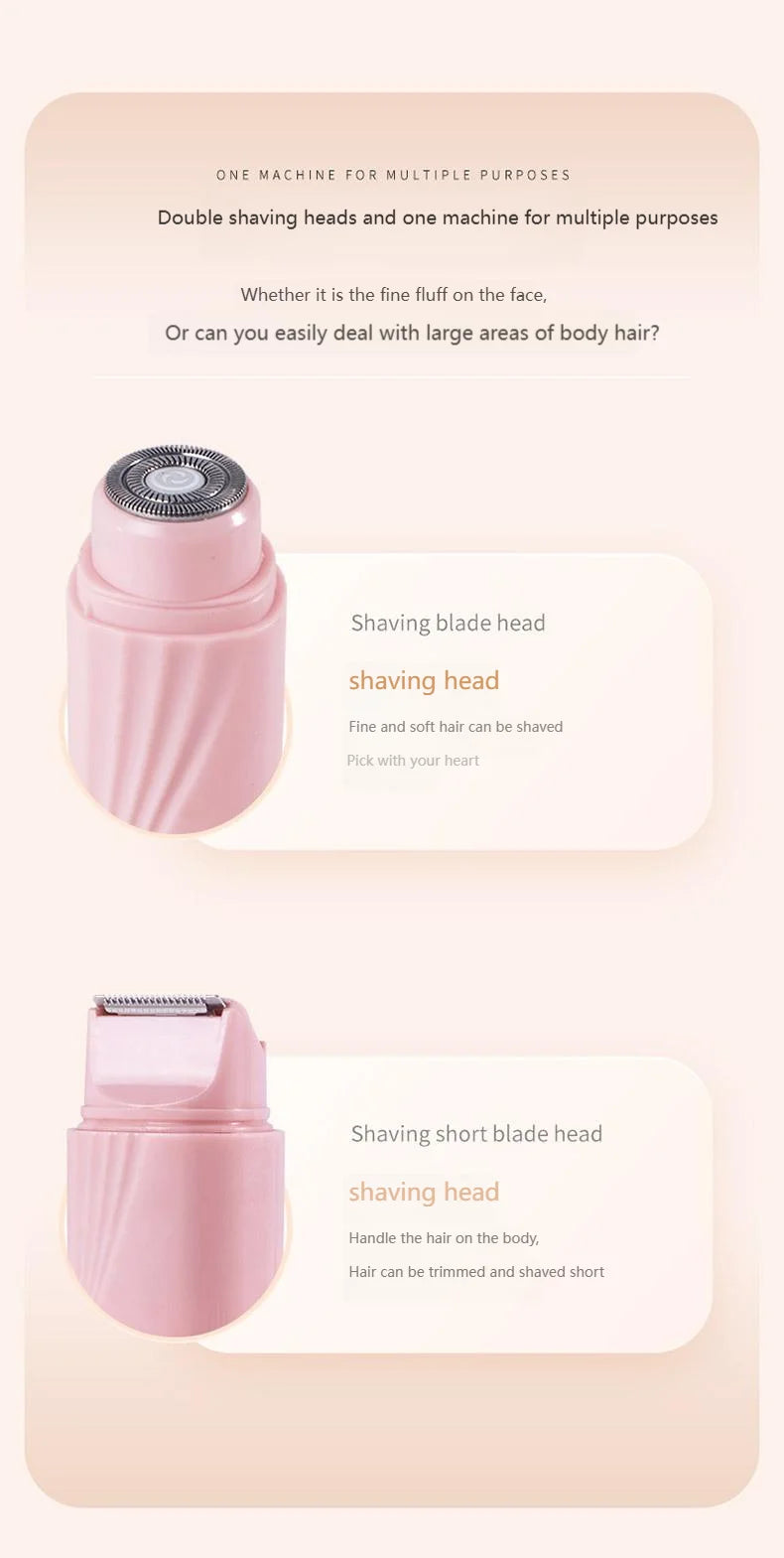 Removedor de pelos elétrico de corpo inteiro para mulheres - para biquíni, pernas, axilas e rosto