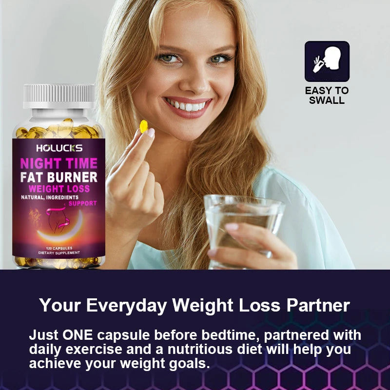 Queimador de Gordura Noturno - Cápsulas Avançadas para Sono e Perda de Peso com Feijão Branco e Garcinia Cambogia