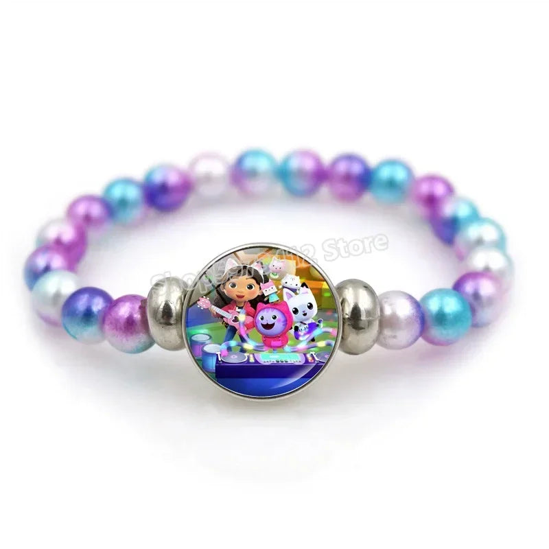 Pulseira Casa de Bonecas Gabby – Joias Infantis Coloridas com Contas